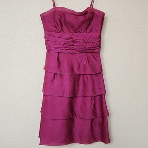 Max and Cleo Summer Party Cocktail Knee Length Purple Ruffle Dress Fit & Flare